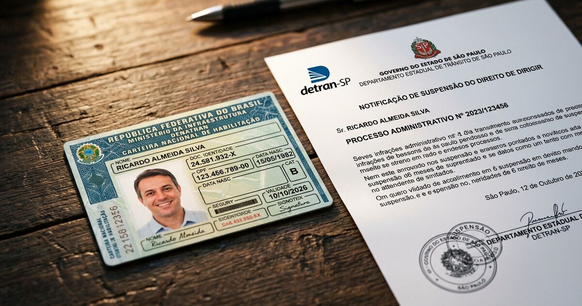 Comparação entre CNH suspensa e CNH cassada — penalidades